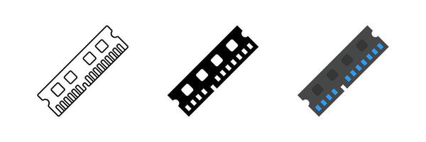 icon set featuring RAM modules, ideal for computer and memory designs. vector