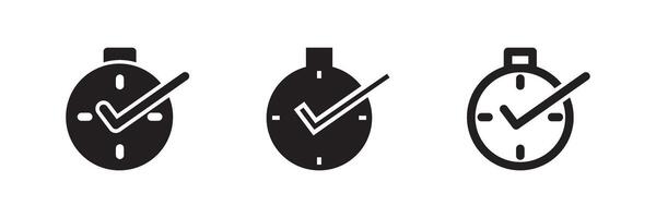 Time icon set for scheduling accuracy, business punctuality, time tracking, and calendar reminder vector