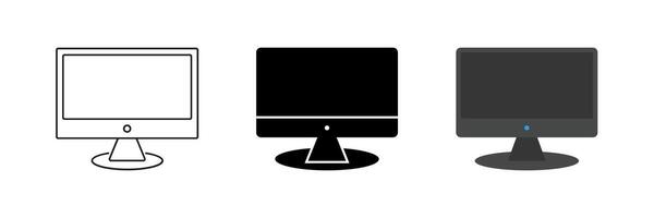 icon set depicting monitors, ideal for computer and display designs. vector