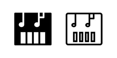 icon set featuring keyboard music, perfect for music and performance designs. vector
