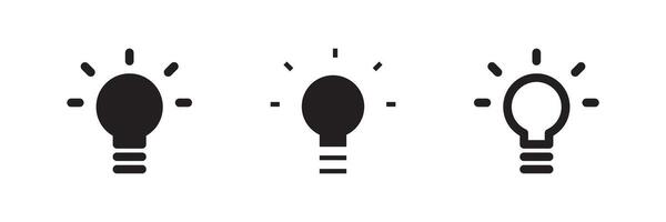 Idea icon set for creative thinking, business solutions, innovation process, and team brainstorming vector