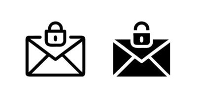 icon set depicting encrypted emails, perfect for security and communication designs. vector
