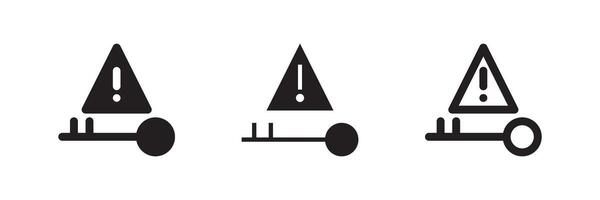 Solution icon set for alert systems, warning notices, danger communication, and proactive troubleshooting vector