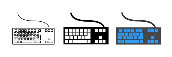 icon set featuring keyboards, suitable for input and technology designs. vector