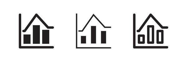 Statistic icon collection for analyzing business performance, tracking metrics, evaluating trends, and guiding data-driven strategy vector