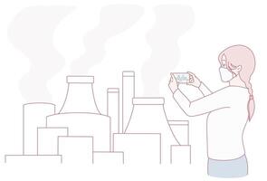 Capturing Pollution A Photographers Unique View of Industrial Emissions Over Time vector