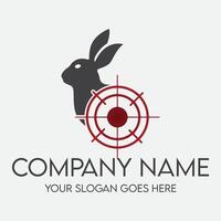 a rabbit head with a target logo vector