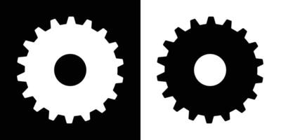 Setting icon symbol design illustration. Settings icons set isolated on black and white background. Gear icon, cogwheel icon symbol flat design. Simple illustration. eps 10 vector