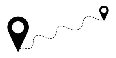 Route location icon isolated on white background. Black location or path icon. Route symbol for your web site design, road location symbol. Simple illustration. vector