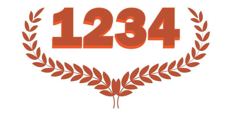 Orange Laurel Wreath. Winner places 1 2 3 4 icon. Award for winners. Winner trophy award. Simple illustration. eps 10