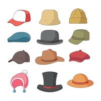 various types of hats vector