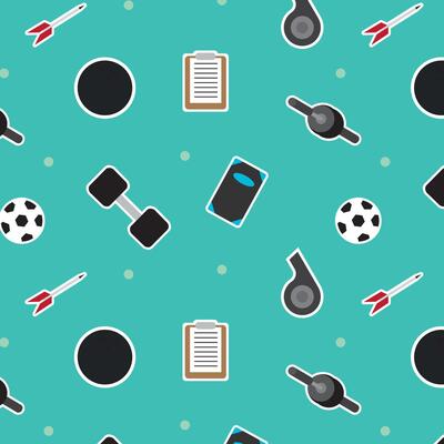 Mixed sports symbols pattern.