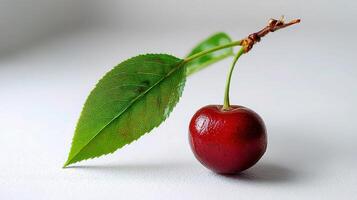 A cherry on a branch photo