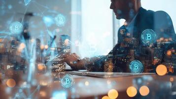 Bitcoin and blockchain technology in the business world photo