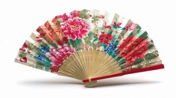 A fan with a floral design on it photo