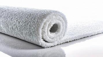 A white carpet with a white background photo