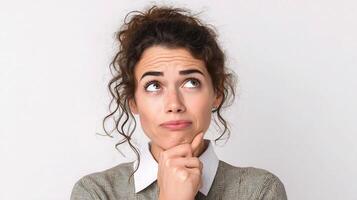 A woman is thinking about something photo
