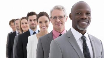 A group of business people standing in a row photo