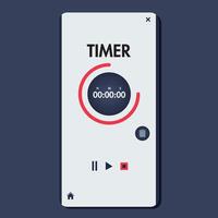 Dark theme timer UI. vector