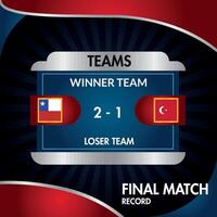 Final match scoreboard layout. vector