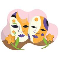 Venetian carnival face masks. vector
