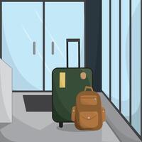 Luggage and backpack scene. vector