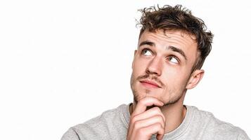 A man is thinking about something photo