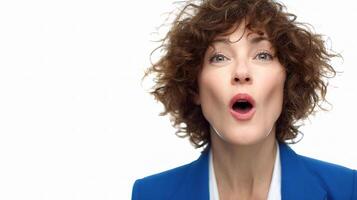 A woman with a surprised expression photo