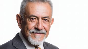An older man with a beard and a tie photo