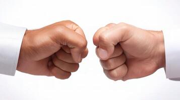 Two hands are fist fighting each other photo