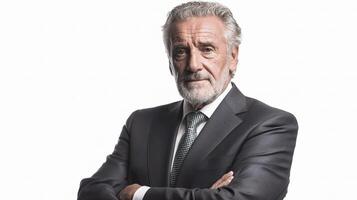 An older man in a suit and tie photo