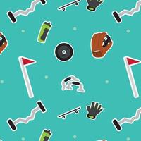 Various sports objects pattern. vector