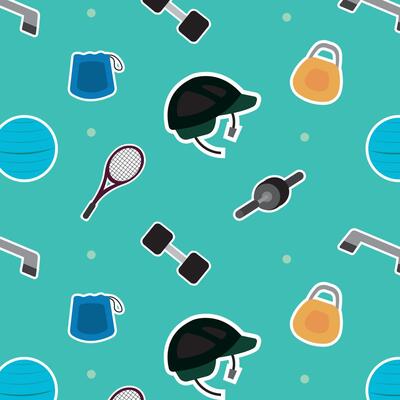 Sport equipment seamless background.