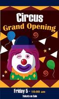 Winking clown circus event. vector