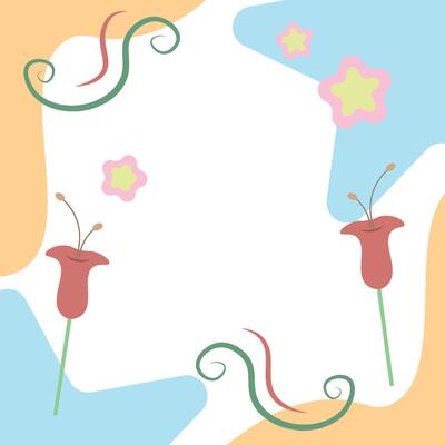 Whimsical flowers with curls.