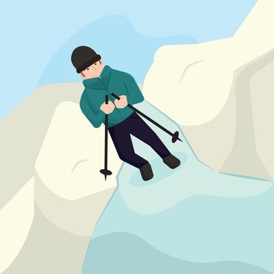 Man skiing downhill slope.