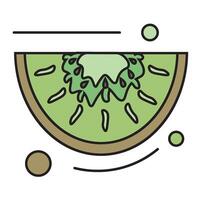 Isolated slice of a kiwi icon vector