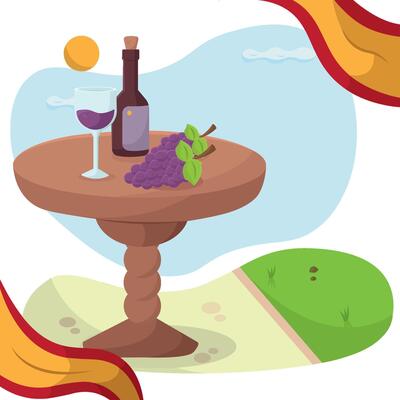 Spanish wine and grape scene.