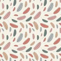 Beige Feathers pattern. Boho pattern with feathers vector