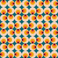 Retro groovy pattern with circles in the style of 70s vector