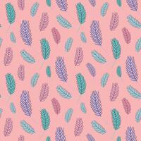 Pink rustic pattern with feathers vector