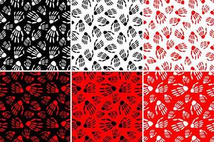Set of Halloween patterns with hands vector