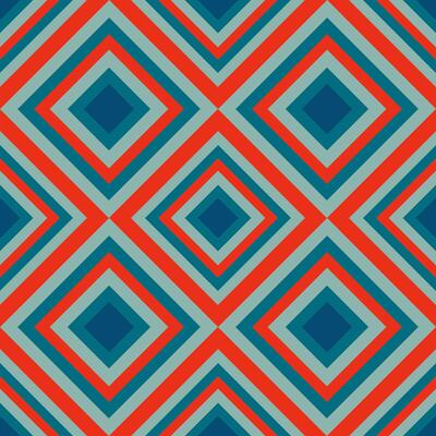 Blue and red retro geometrical pattern