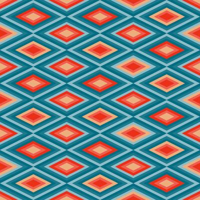 Blue and orange geometrical pattern