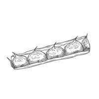 sketch in . Cut pineapple pieces vector