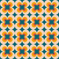 70s retro groove pattern with circles. Vintage geometrical pattern vector