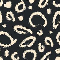 Black pattern with beige dots and circles vector