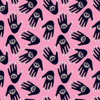 pattern with Magical mystical symbol hands with eyes vector