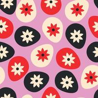Pink Retro pattern with Easter eggs vector