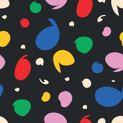Black pattern with colorful blobs
